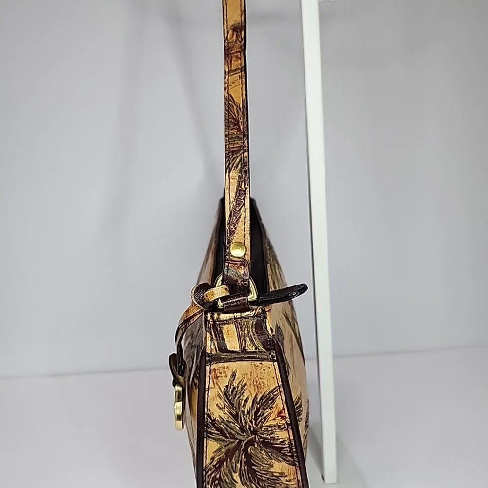 Brahmin Emma Copa Cabana Woody Car Leather Handbag Chocolate Brown Small RARE - Picture 7 of 16